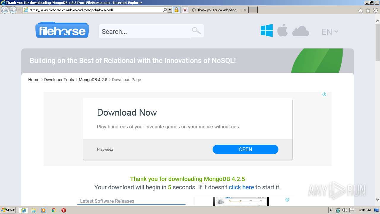 Https Www Filehorse Com Download Mongodb Download Any Run Free Malware Sandbox Online