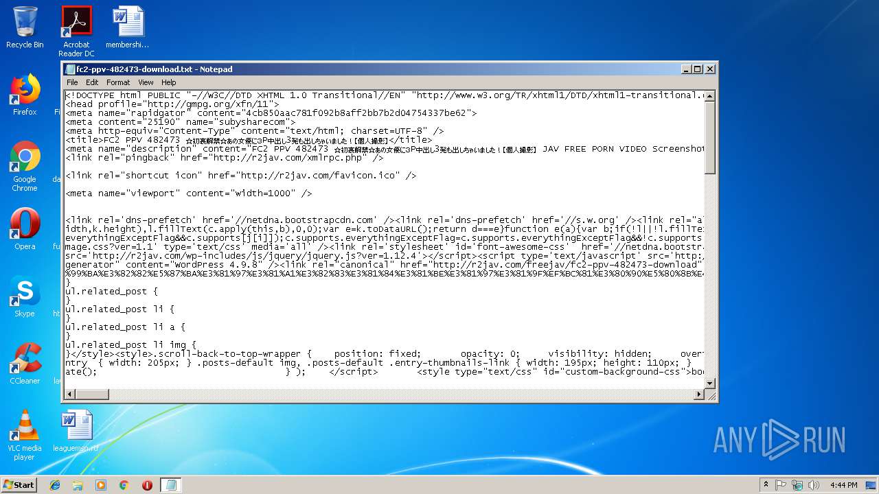 Malware analysis fc2-ppv-482473-download No threats detected | ANY.RUN -  Malware Sandbox Online