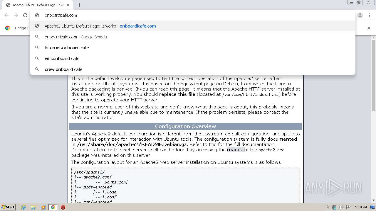 Malware analysis http:onboardicafe.com No threats detected | ANY.RUN -  Malware Sandbox Online