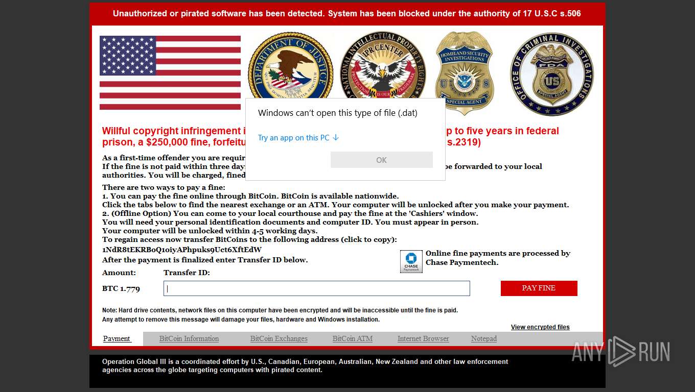 Malware analysis 4c0233d0bb7ea19b3a3c9157f94ee7ca.dat.dat Malicious ...