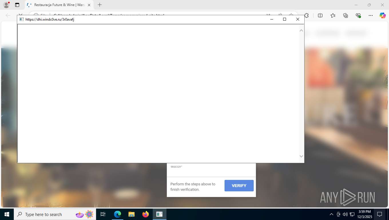Malware analysis compromissed_site.html Malicious activity | ANY.RUN ...