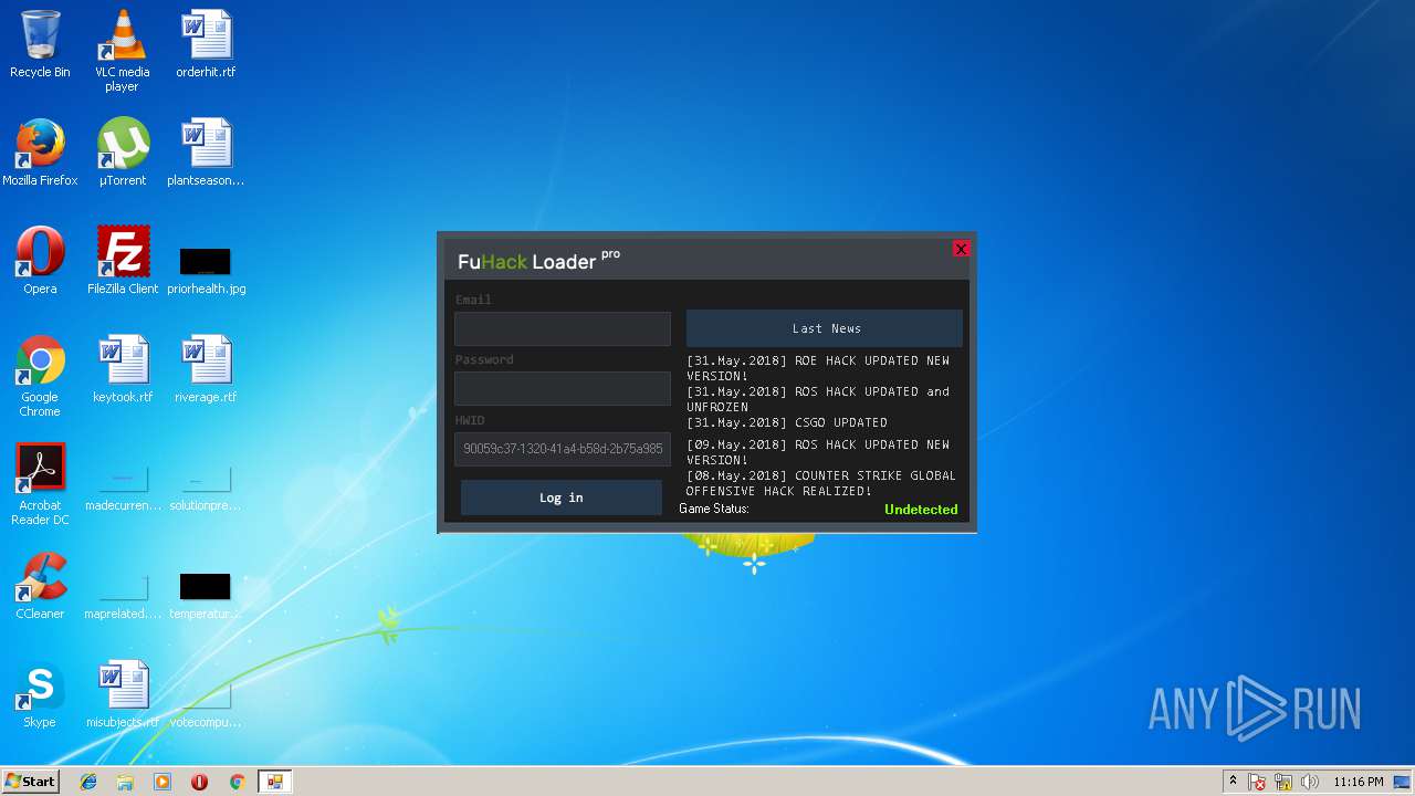 Malware analysis [x64, x32 bit]FuHacks.Pro Injector v 1.165996.167146