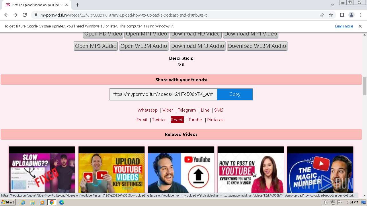 Malware analysis https://mypornvid.fun/videos/12/kFo508bTK_A/my-upload/how-to-upload-a-podcast-and-distribute-it  Malicious activity | ANY.RUN - Malware Sandbox Online