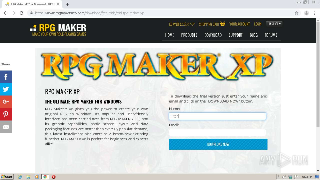 how to get rpg maker xp free trial code