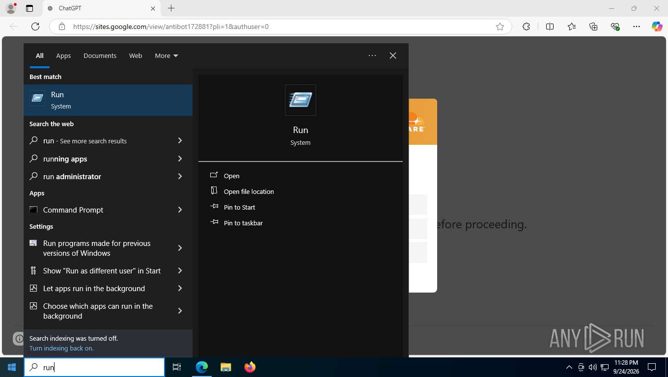 Malware analysis https://sites.google.com/view/antibot172881?pli=1 ...