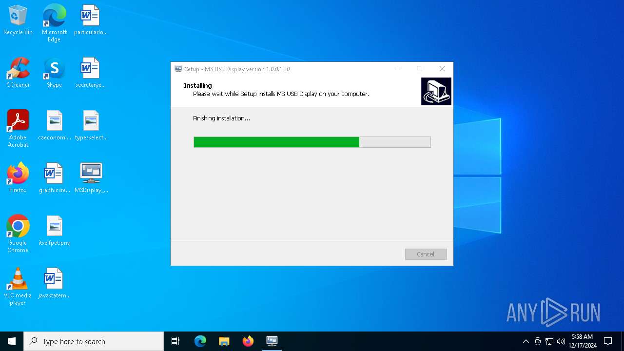 Malware analysis MSDisplay_MultiDev_v1.0.0.18.0.exe Malicious activity ...
