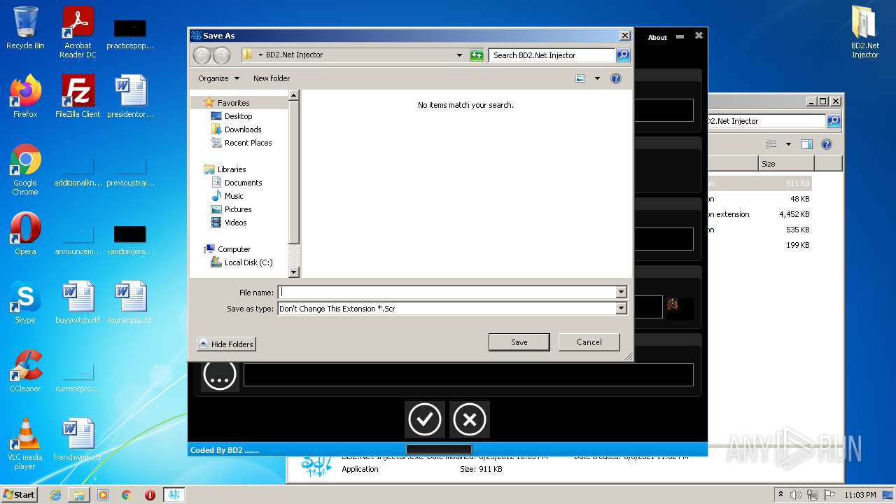 Malware analysis BD2.Net Injector.zip Malicious activity | ANY.RUN ...
