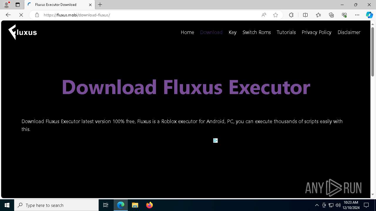 Malware analysis https//fluxus.mobi/ Malicious activity ANY.RUN
