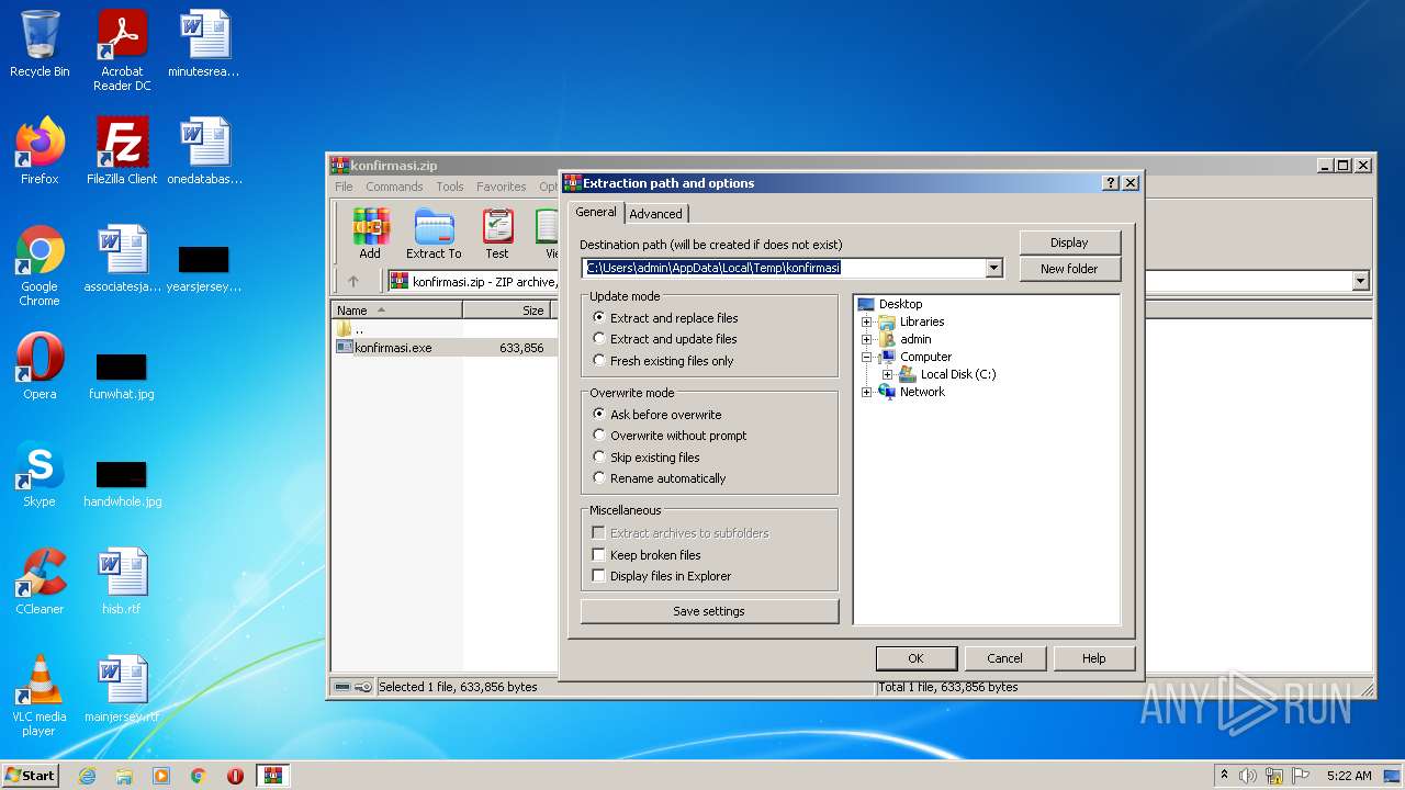 Analysis konfirmasi.zip (MD5 1A3F2CF5392AB39A879D4ABCFAE9C141
