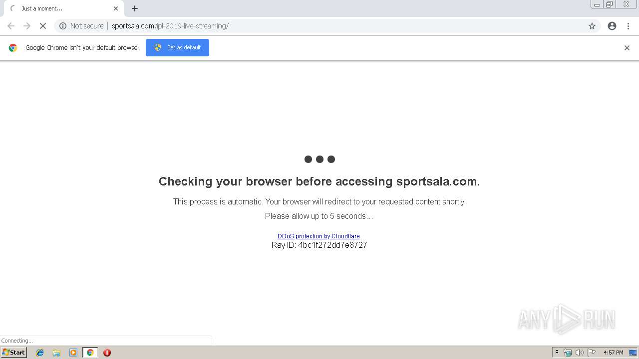 Malware analysis http sportsala ipl 2019 live streaming No threats detected ANY.RUN Malware Sandbox Online