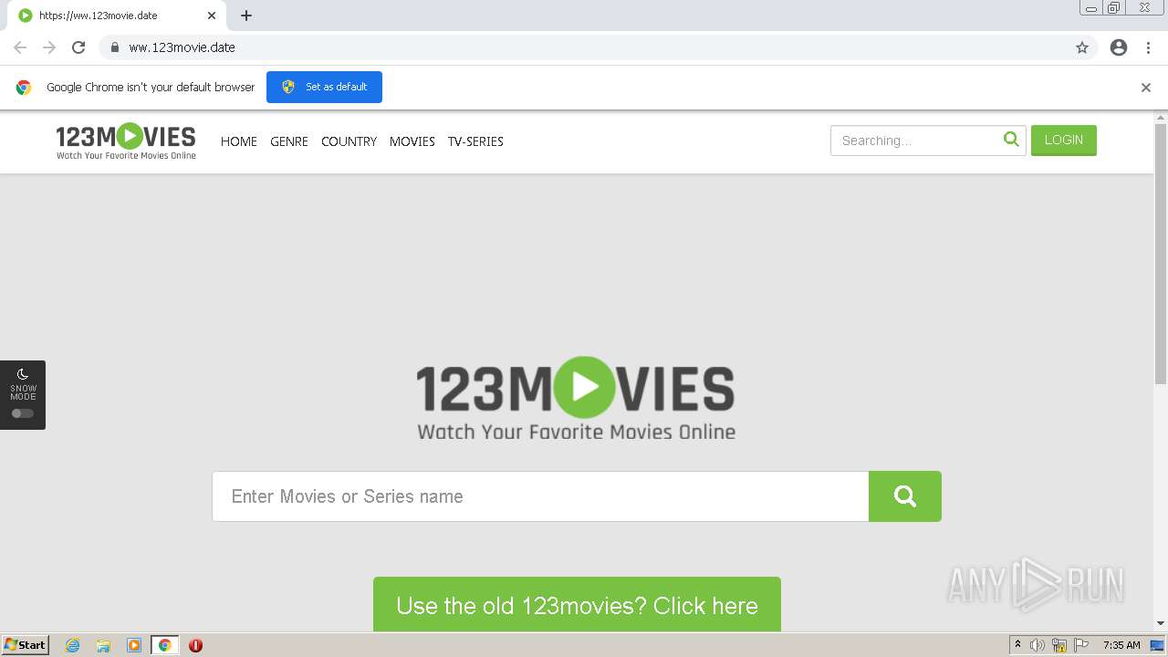 Malware analysis https//ww.123movie.date Malicious activity ANY.RUN