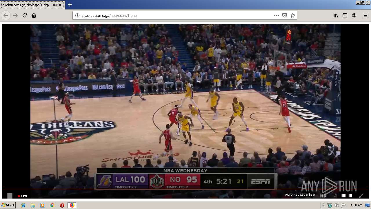 Malware analysis http crackstreams.ga nba espn 1.php Malicious activity ANY.RUN Malware Sandbox Online