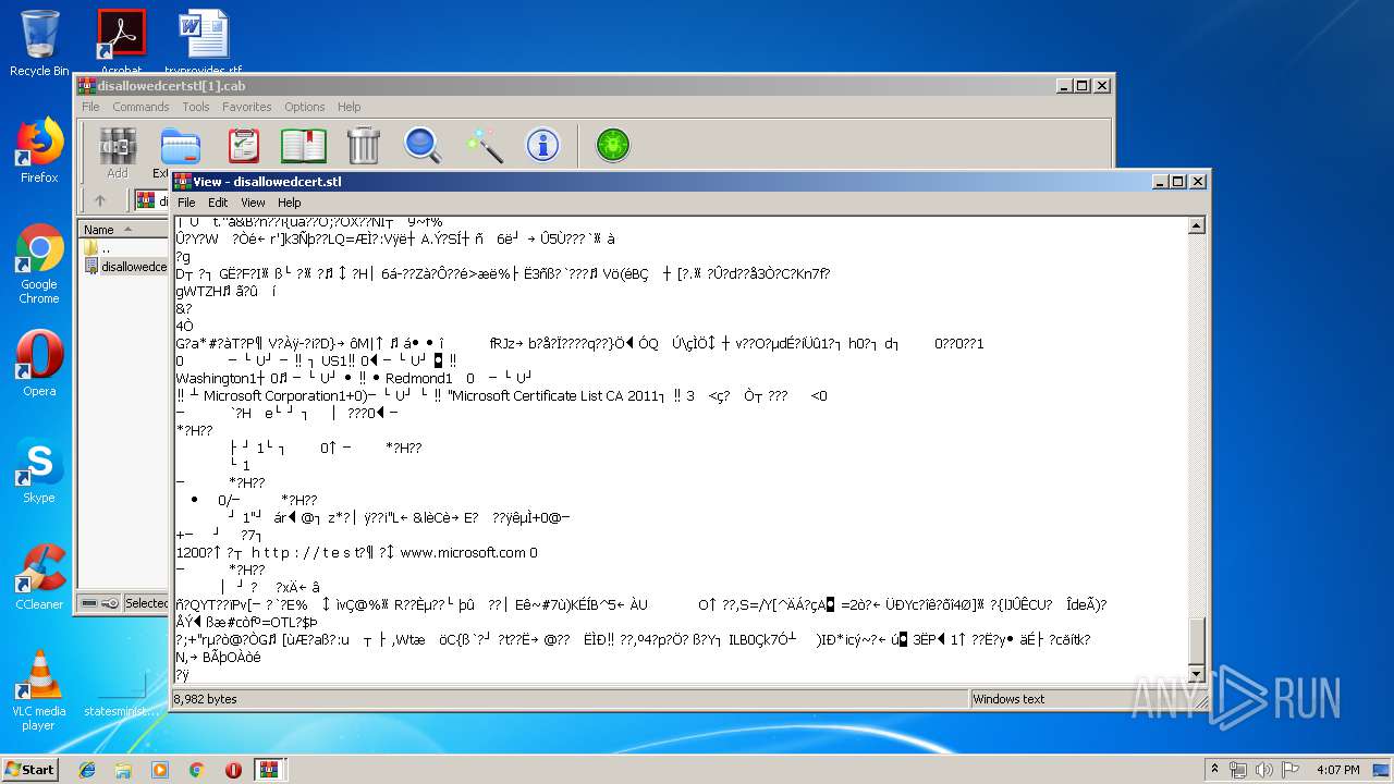 Http Ctldl Windowsupdate Com Msdownload Update V3 Static Trustedr En Disallowedcertstl Cab f5924bdf0f Any Run Free Malware Sandbox Online