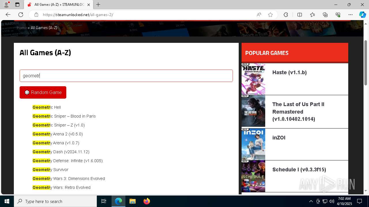 Malware analysis https://steamunlocked.net/ Malicious activity | ANY ...