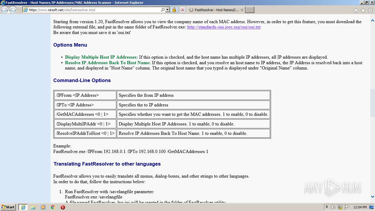 FastResolver - Host Names/IP Addresses/MAC Address Scanner