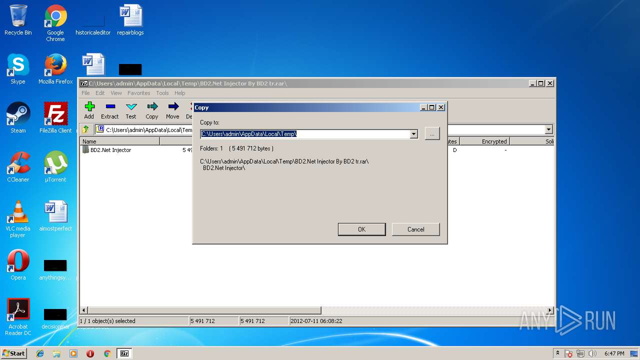 Malware analysis BD2.Net Injector By BD2 tr.rar Malicious activity ...