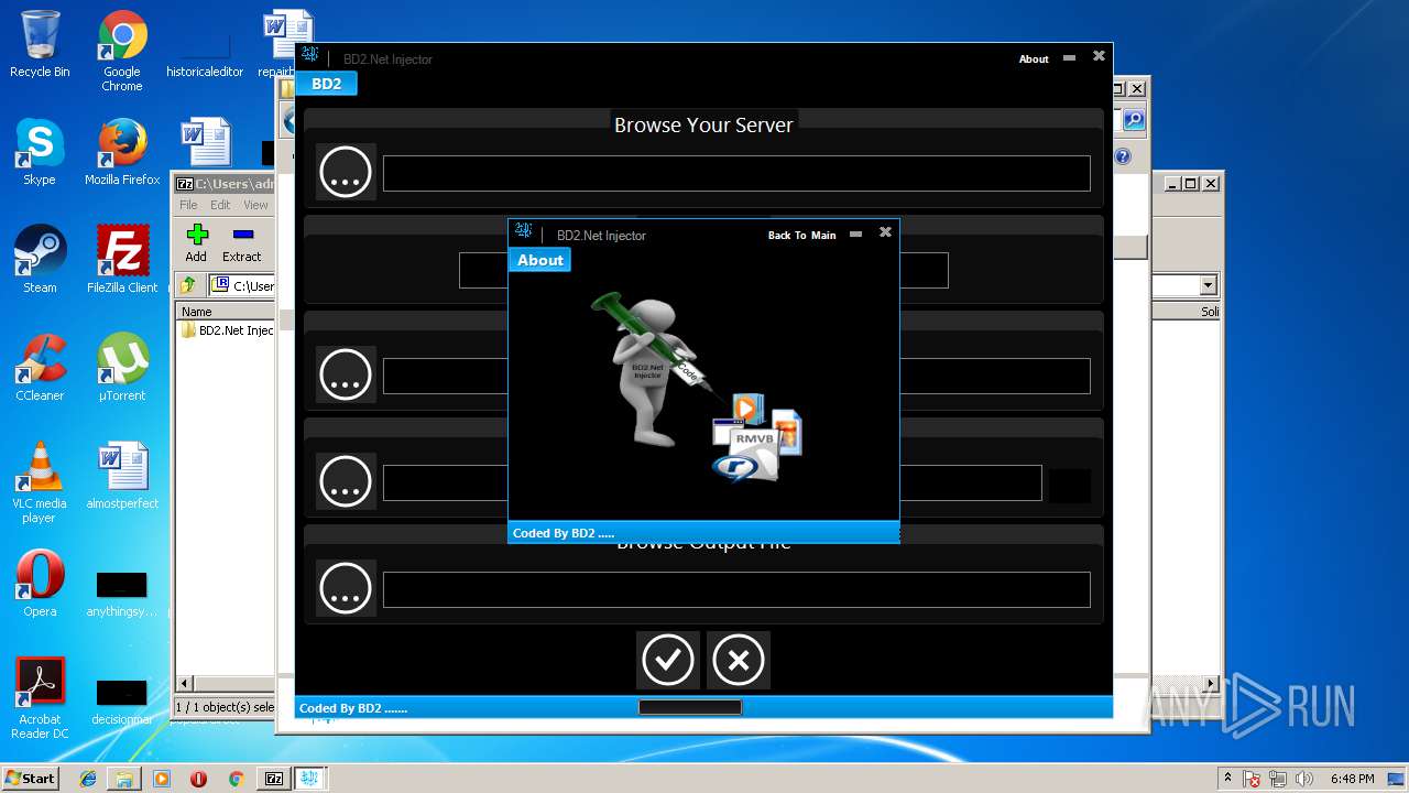 Malware analysis Injector By BD2 tr.rar Malicious activity