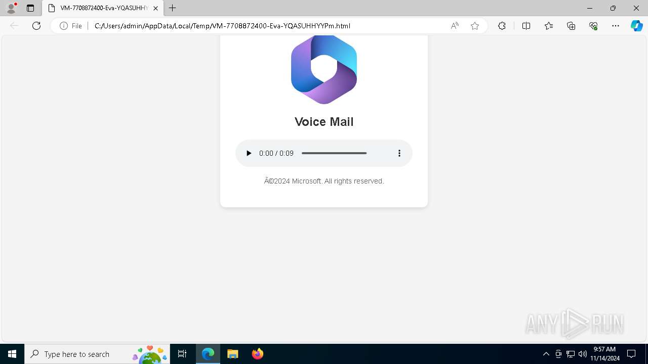 Malware analysis VM-7708872400-Eva-YQASUHHYYPm.html
