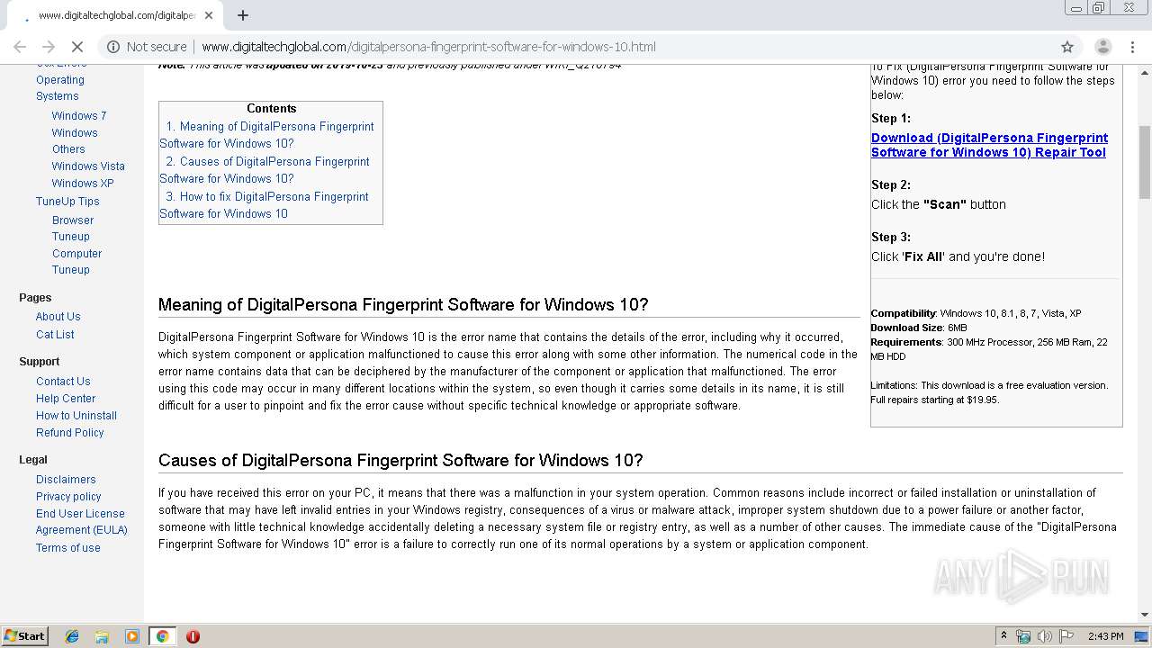 digital persona fingerprint reader software windows vista