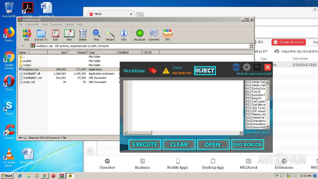 Https Mega Nz F Scafxsdd Cmdgd2ebjfxhneiw8rshbw Any Run Free Malware Sandbox Online - roblox fe click to kill script