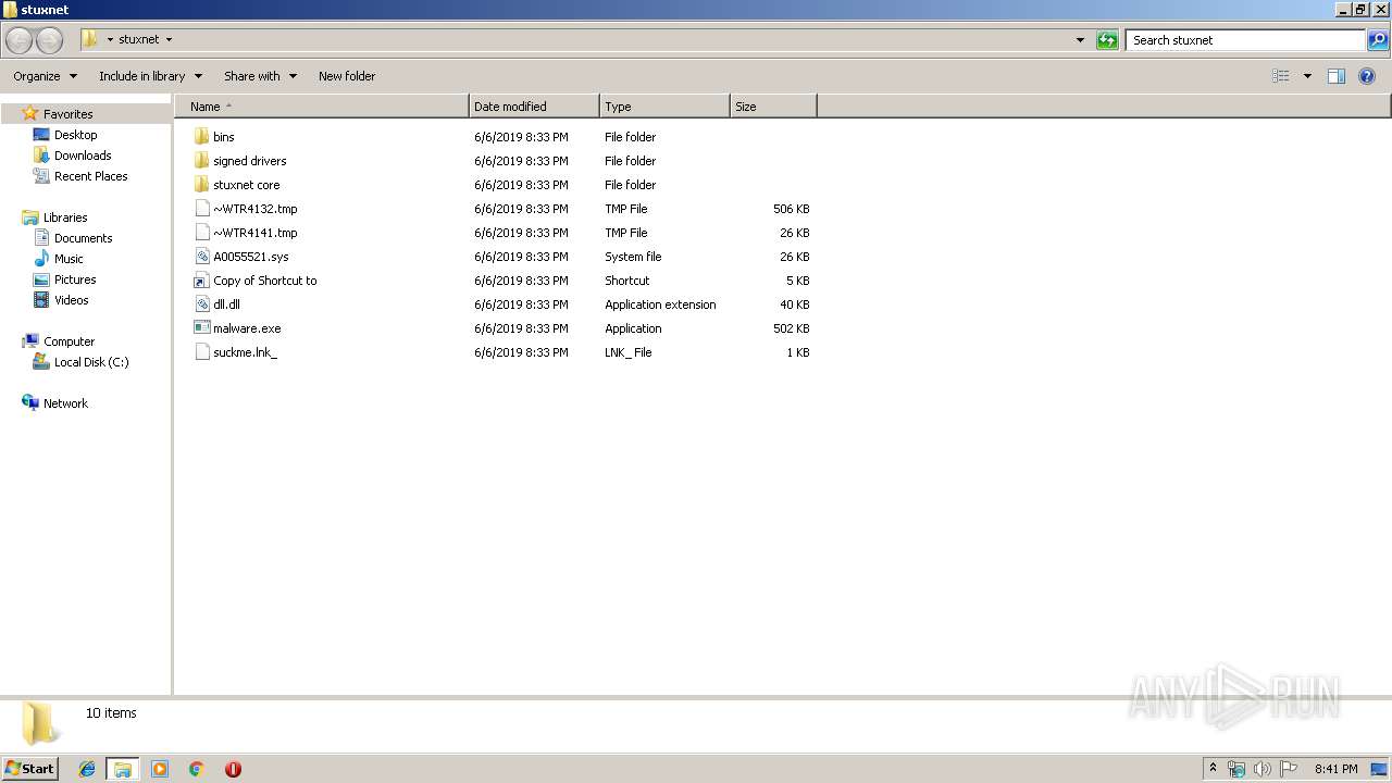 Malware analysis stuxnet.zip Malicious activity | ANY.RUN