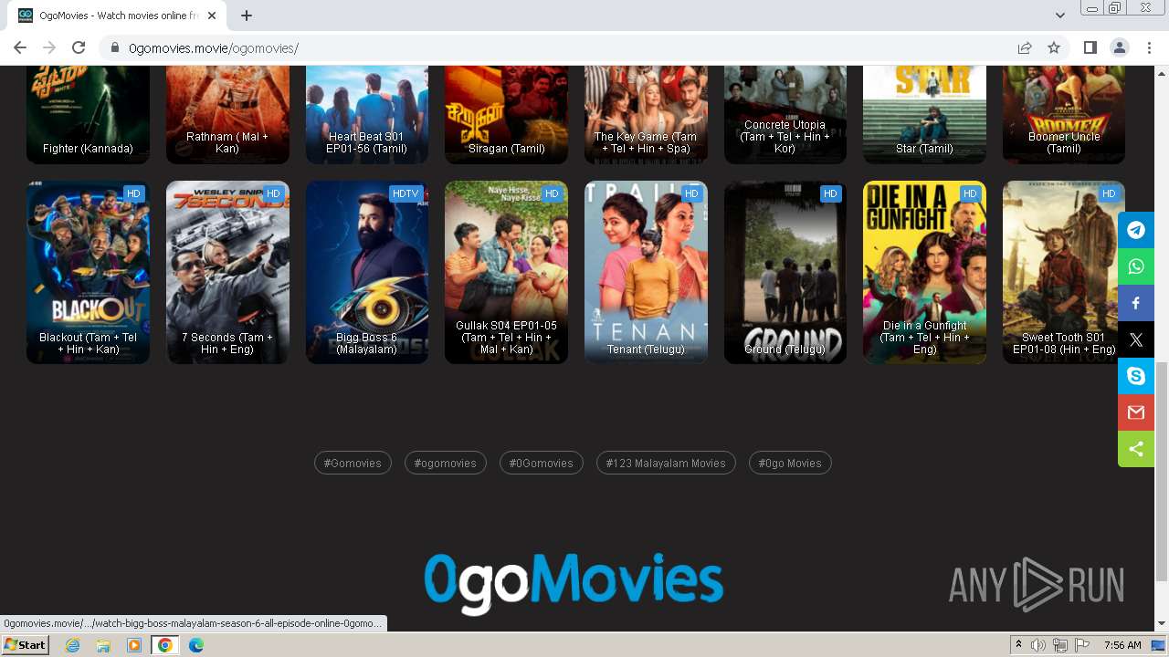 Malware analysis 0gomovies.movie Malicious activity ANY.RUN Malware Sandbox Online