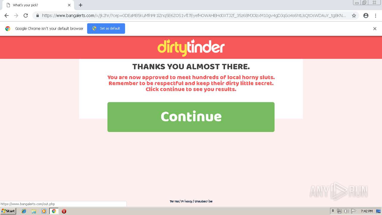 Malware analysis  datingnow-222619.appspot.com7xL4ClN0Zg8nKWJICmNXGSKn2kNnWfKnOYNXucKDqhOjtpL0yc_IaeOzul8o5g_39i_HBnKH9gKDuYLHieJI5fN3GjKHWjJE1q=E_xL3ulMH2aMzqUMnlgNjtl=0Bn9Tmy90xl_E1h_U1k84dVMIKu8x  Suspicious activity | ANY.RUN - Malware ...