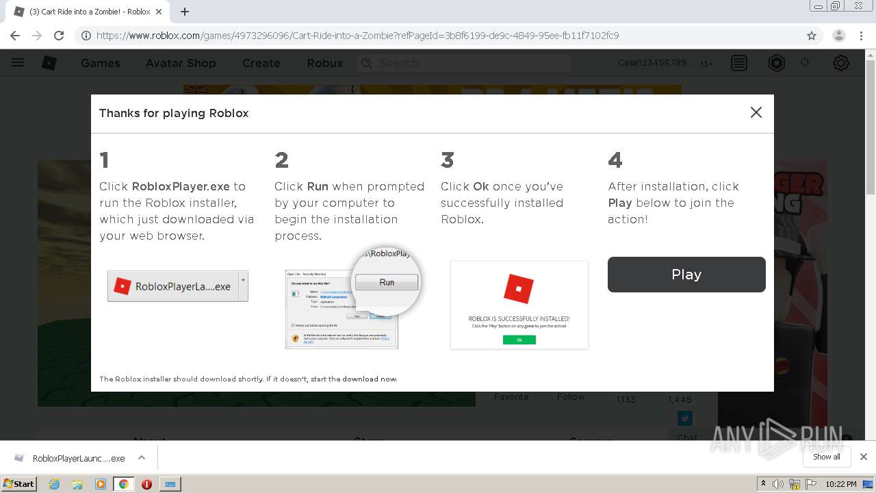 Https Www Roblox Com Login Interactive Analysis Any Run - roblox cart ride into a zombie