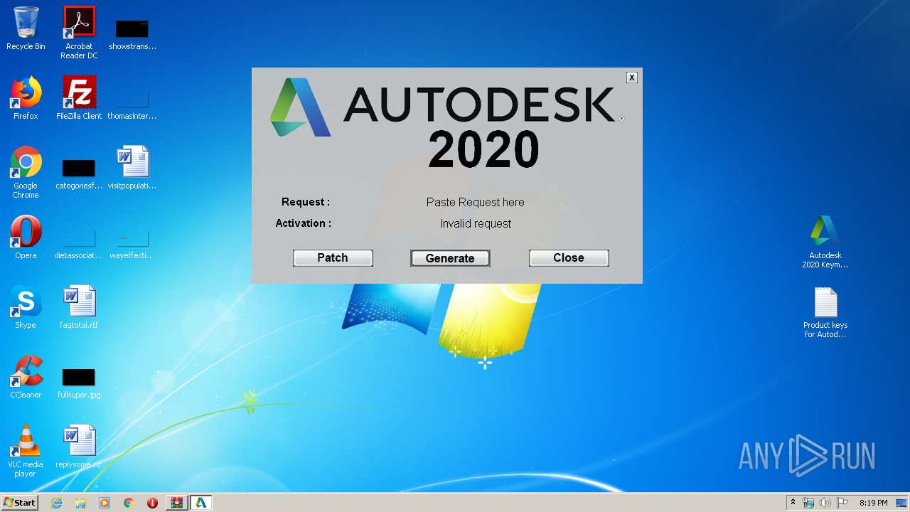 Analysis Autodesk 2020 Keymaker.rar (MD5 ...