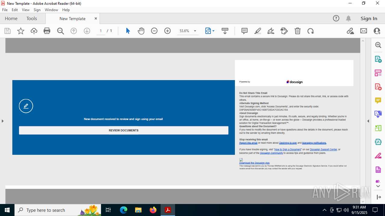 Malware analysis DocuSign (1).pdf Malicious activity | ANY.RUN ...