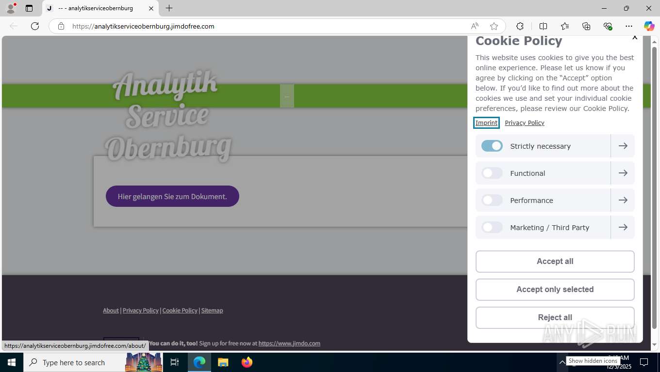 Malware analysis https://analytikserviceobernburg.jimdofree.com ...