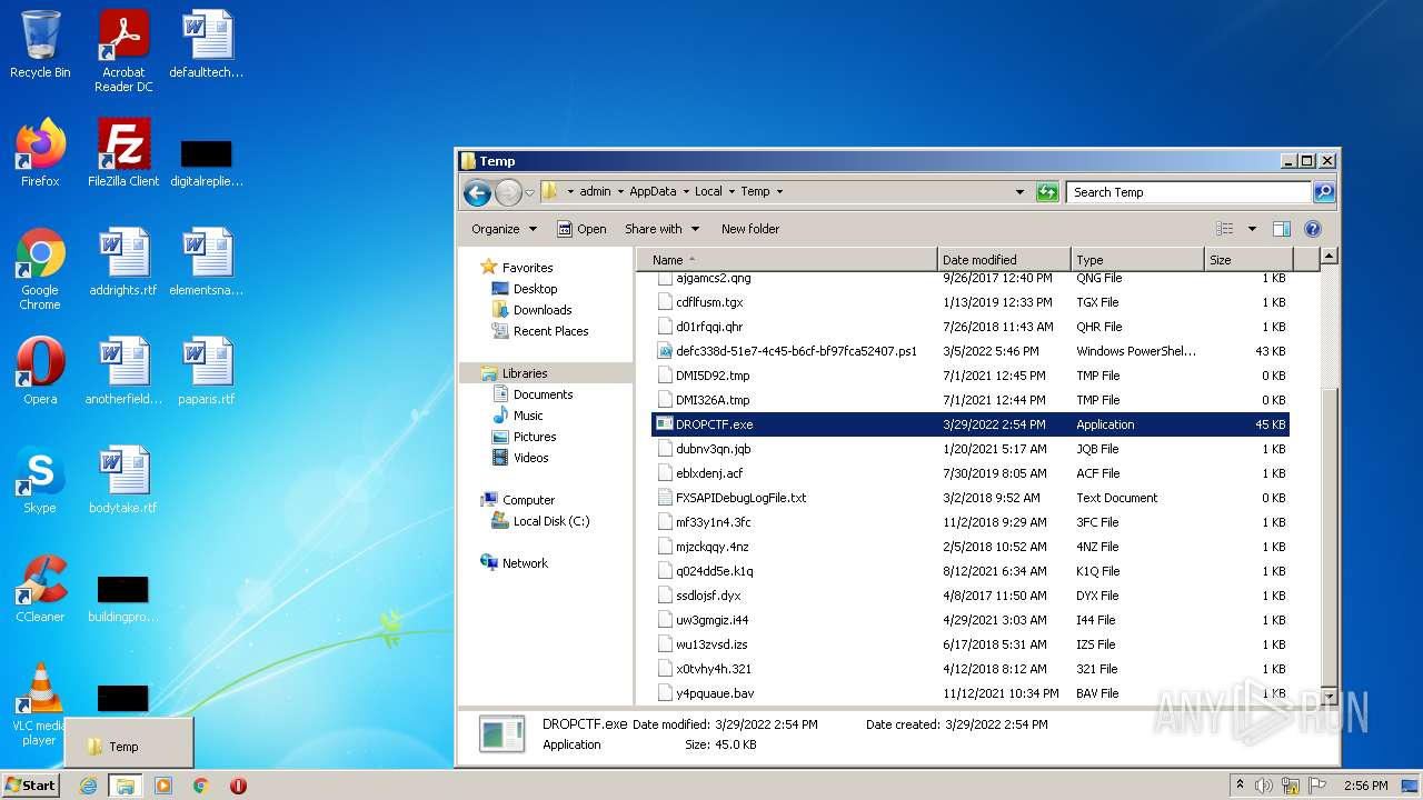 Malware analysis DROPCTF.exe Malicious activity | ANY.RUN - Malware ...
