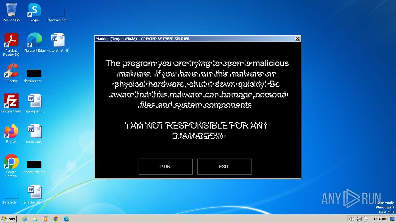 Malware Analysis Mandela.exe Malicious Activity | ANY.RUN - Malware ...