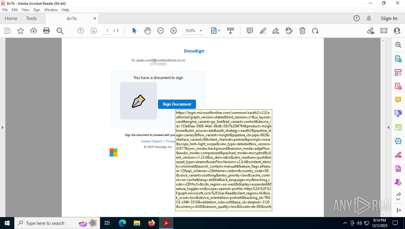 Malware analysis Comple Docusign Document.pdf Malicious activity | ANY ...