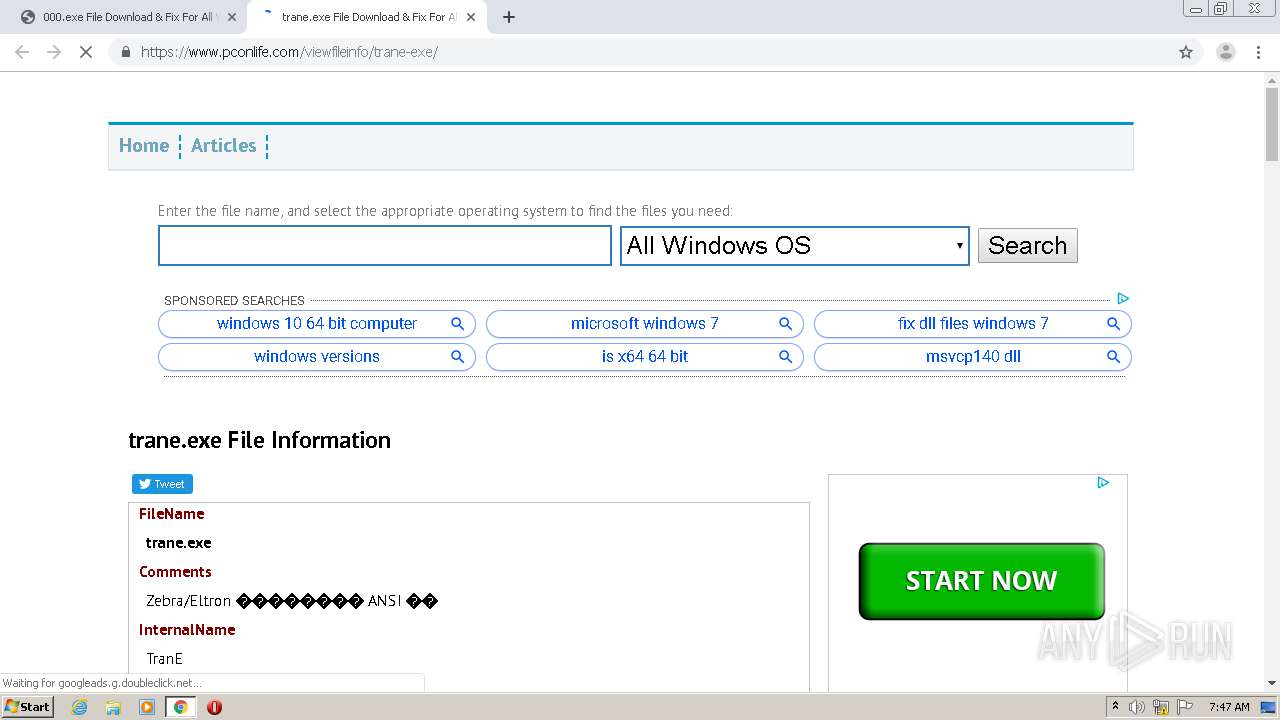 Https Www Pconlife Com Viewfileinfo 000 Exe Interactive Analysis Any Run