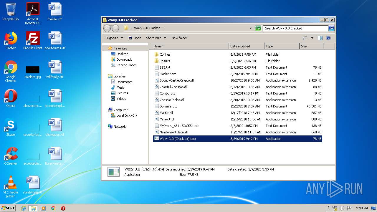 Malware analysis Woxy_3.0_Cracked.rar Malicious activity | ANY.RUN -  Malware Sandbox Online
