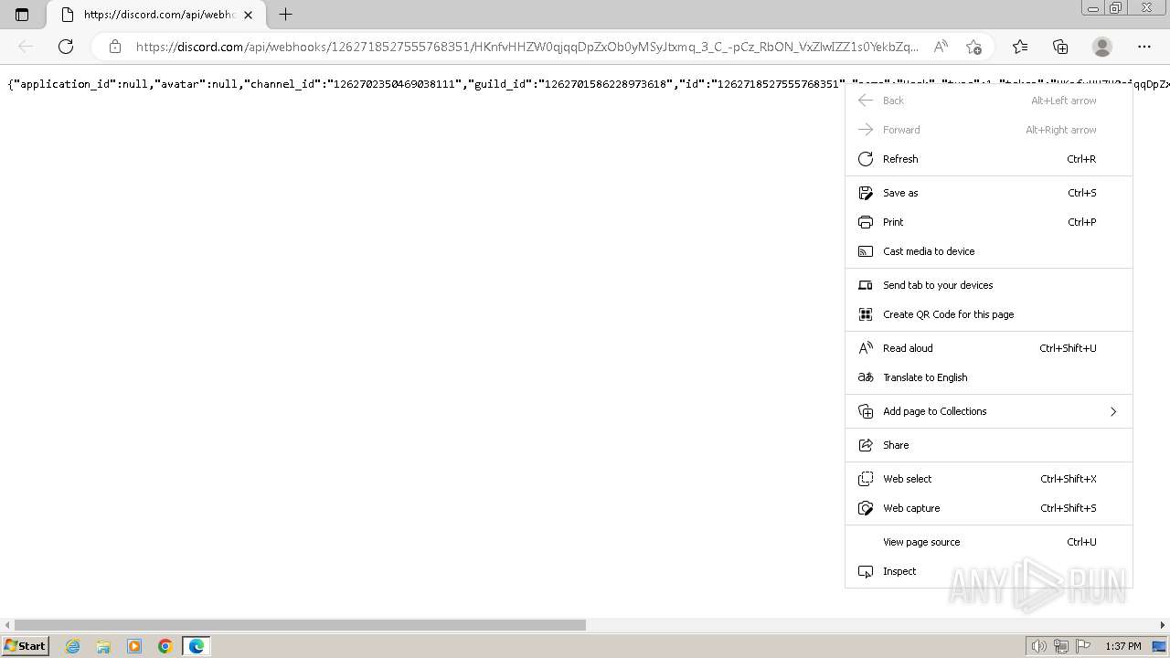 Malware analysis https://discord.com/api/webhooks/1262718527555768351 ...