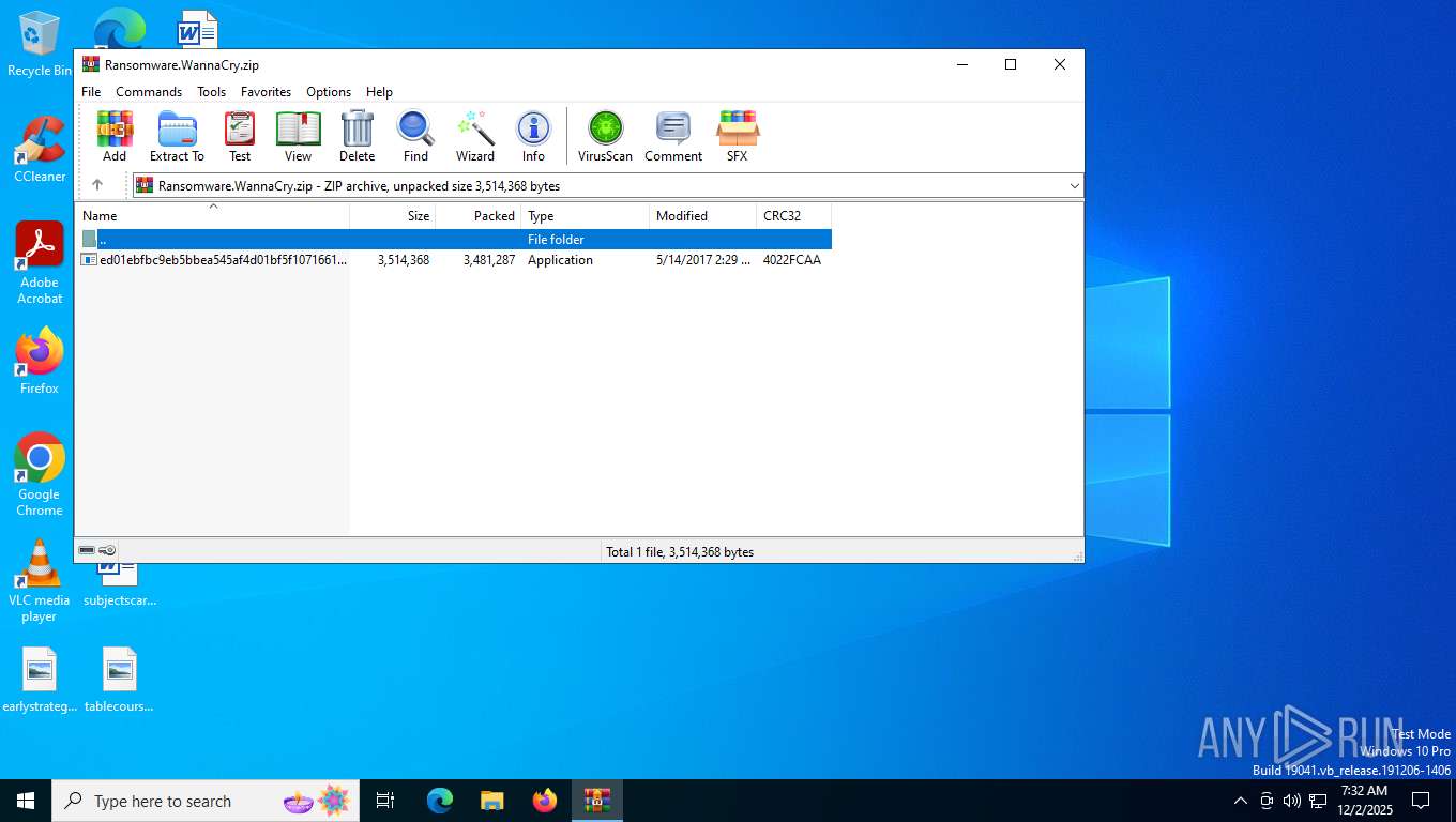 Analysis Ransomware.WannaCry.zip (MD5: EFE76BF09DABA2C594D2BC173D9B5CF0 ...
