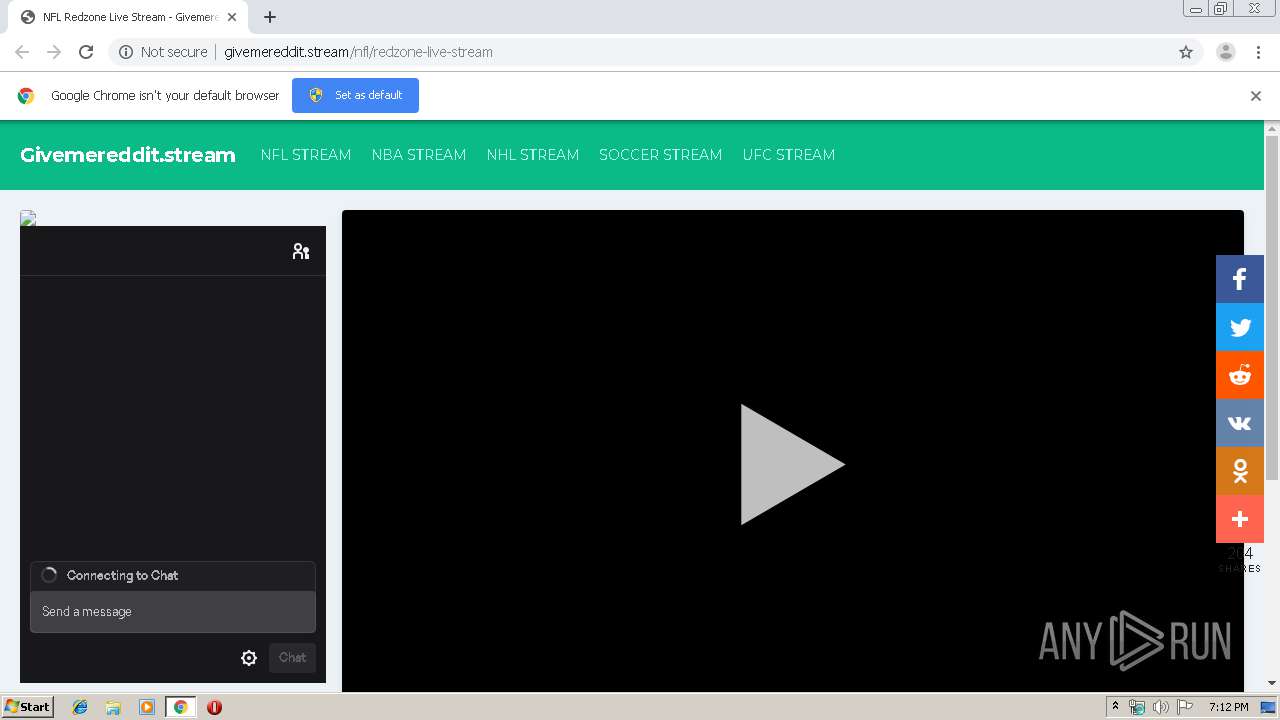 Malware analysis http givemereddit.stream nfl redzone live