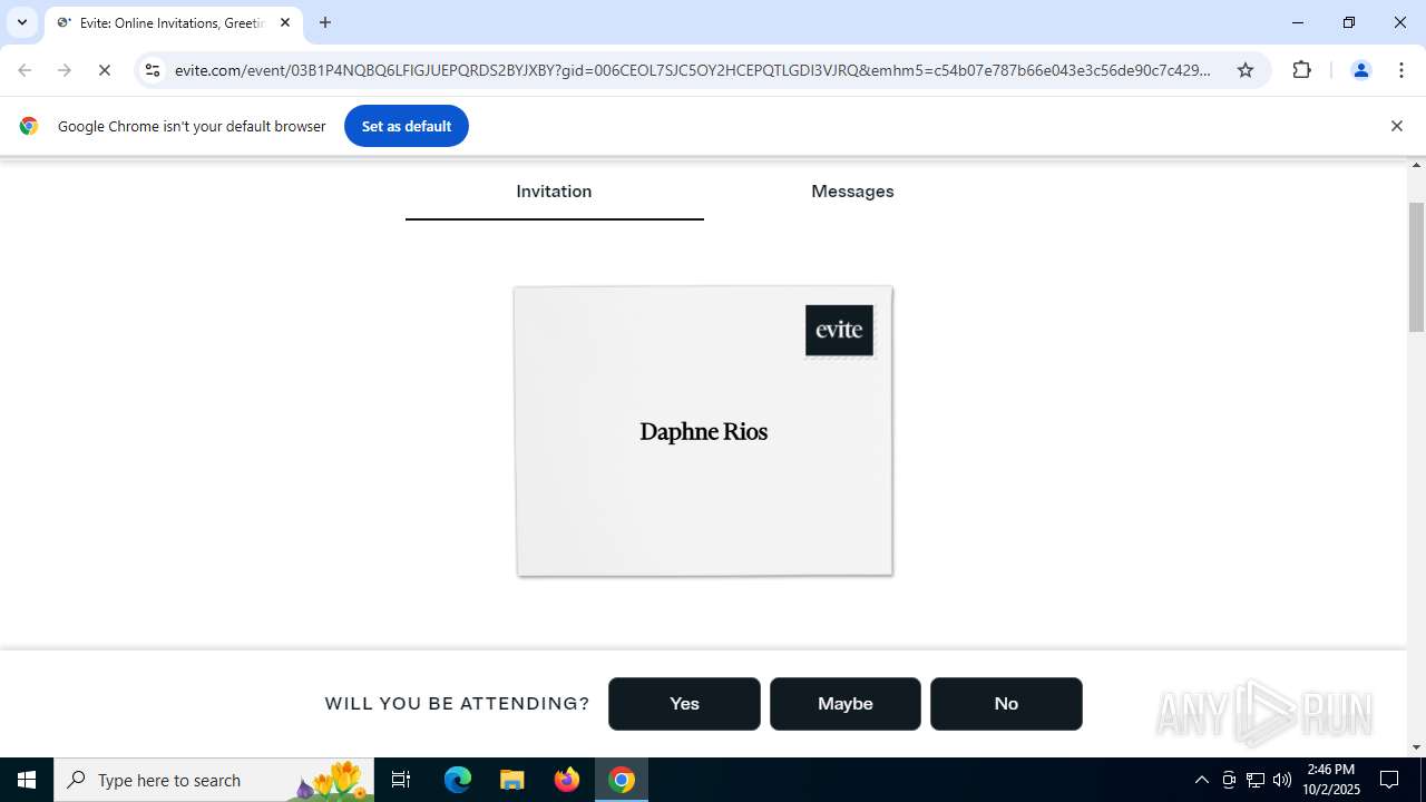 Malware analysis https://www.evite.com/_ct ...
