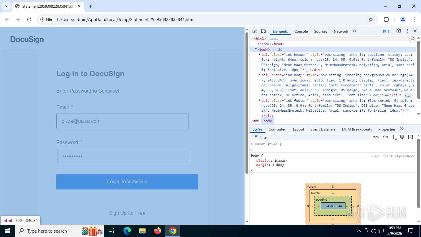 Malware analysis Statement295930822835841.html Malicious activity | ANY ...