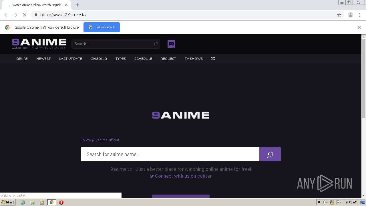 Malware analysis http://www12.9anime.to/ Malicious activity | ANY.RUN -  Malware Sandbox Online