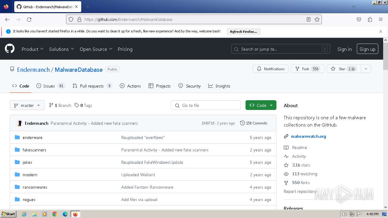 Malware analysis malwarewatch.org Malicious activity | ANY.RUN ...