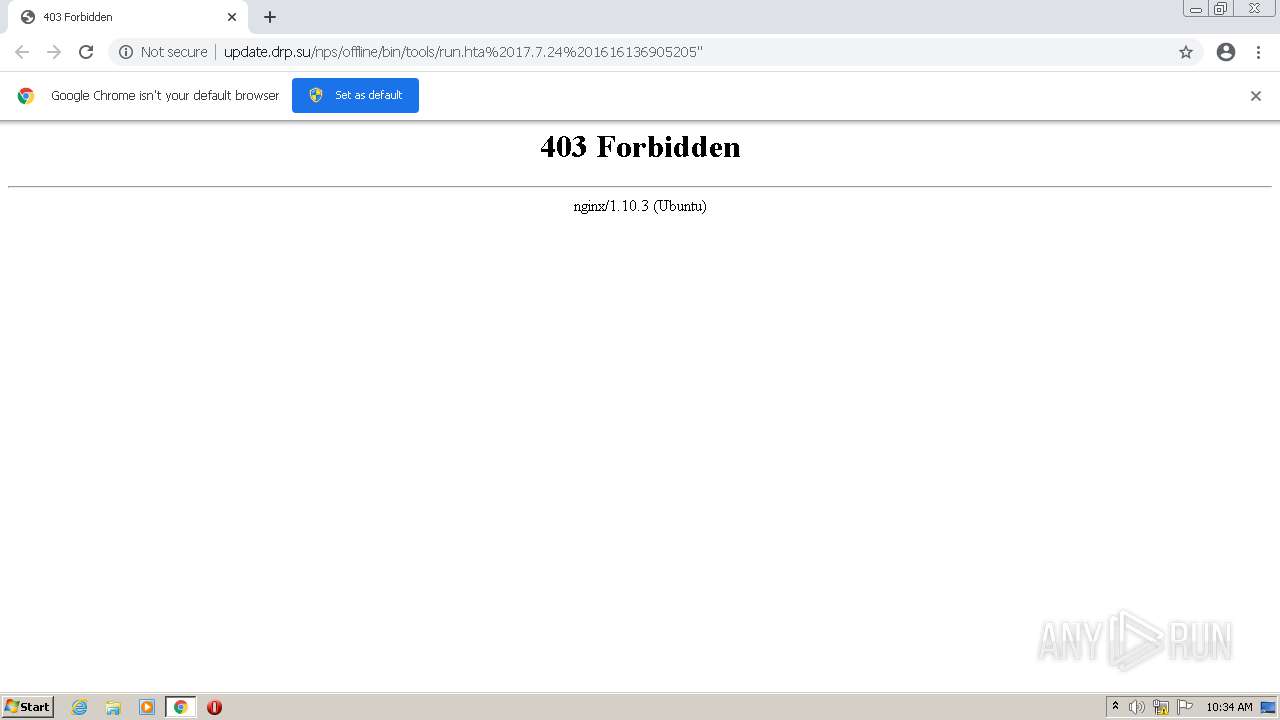 Malware analysis http//update.drp.su/nps/offline/bin/tools/run.hta"20