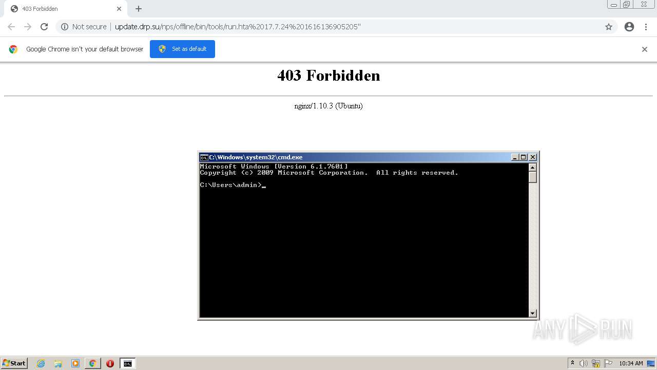 Malware analysis http//update.drp.su/nps/offline/bin/tools/run.hta"20