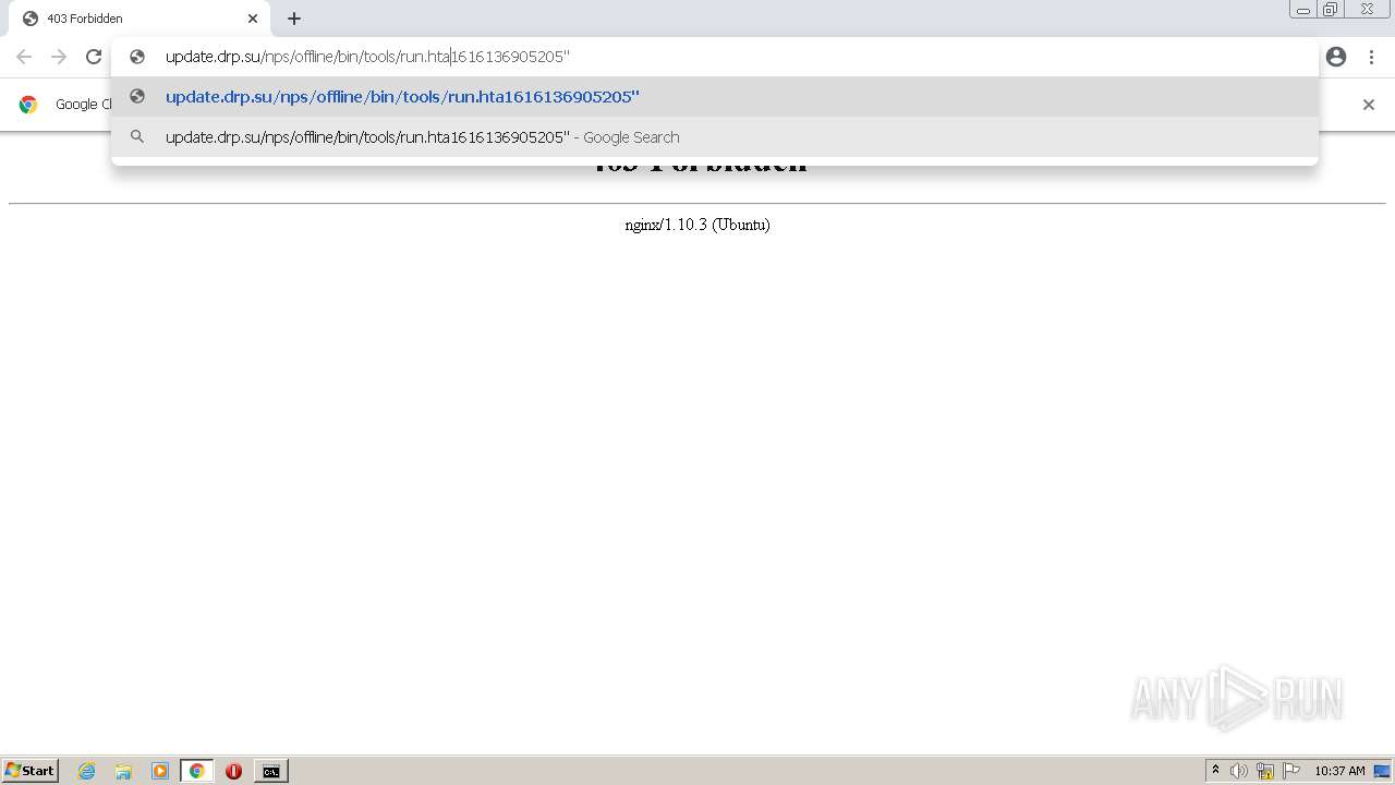 Malware analysis http//update.drp.su/nps/offline/bin/tools/run.hta"20