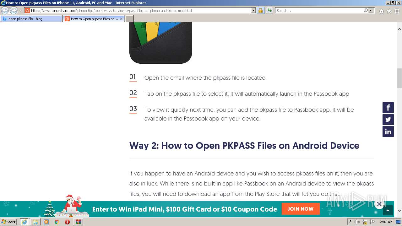 Malware analysis Attachment-1.pkpass.zip Malicious activity | ANY.RUN -  Malware Sandbox Online