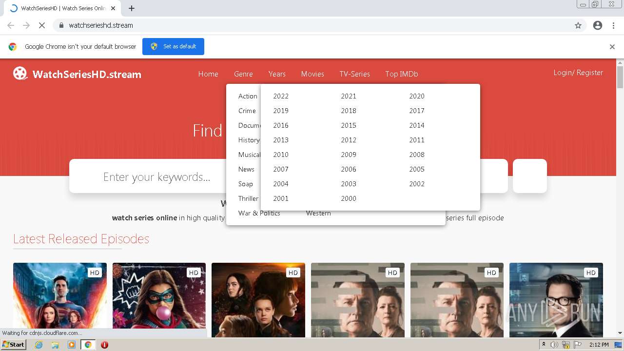 Malware analysis http//watchserieshd.stream/ Malicious activity ANY