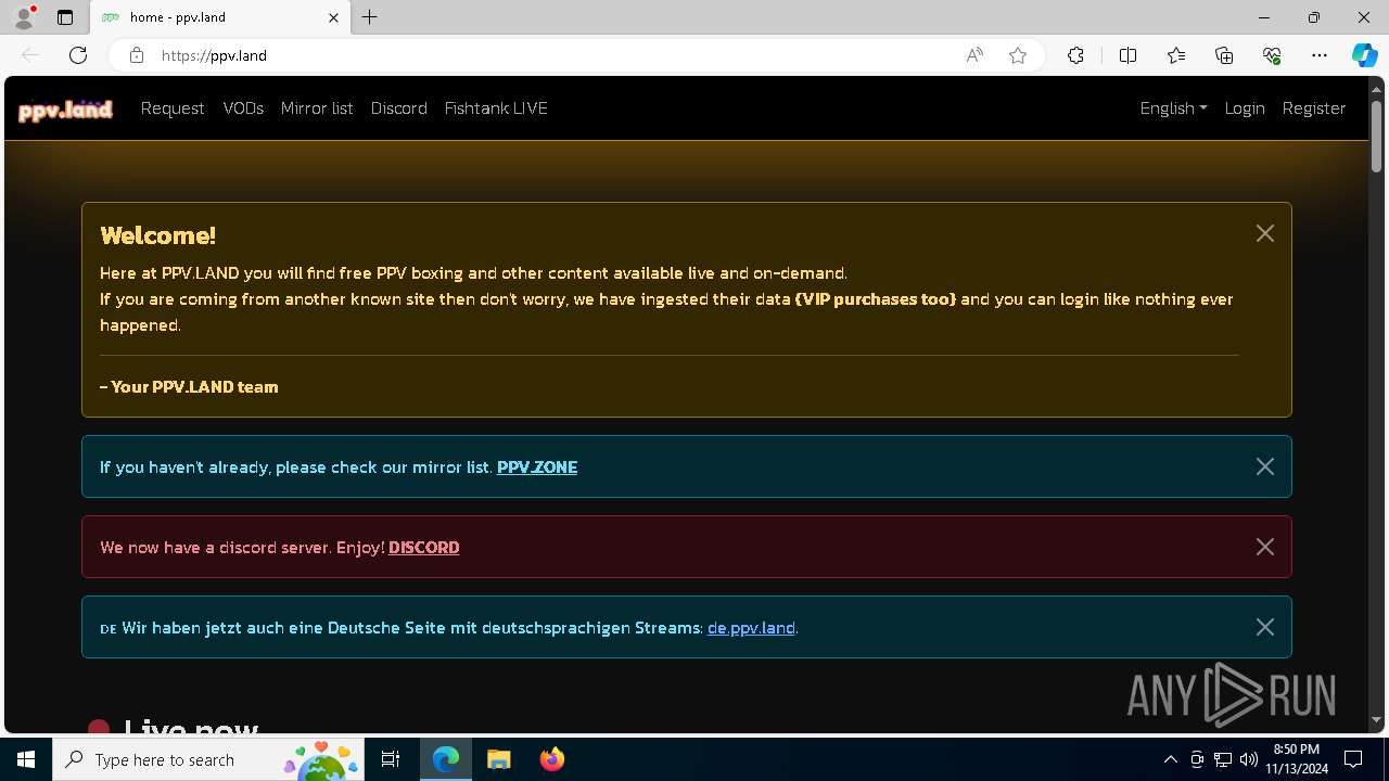 Malware analysis ppv.land Malicious activity ANY.RUN - Malware