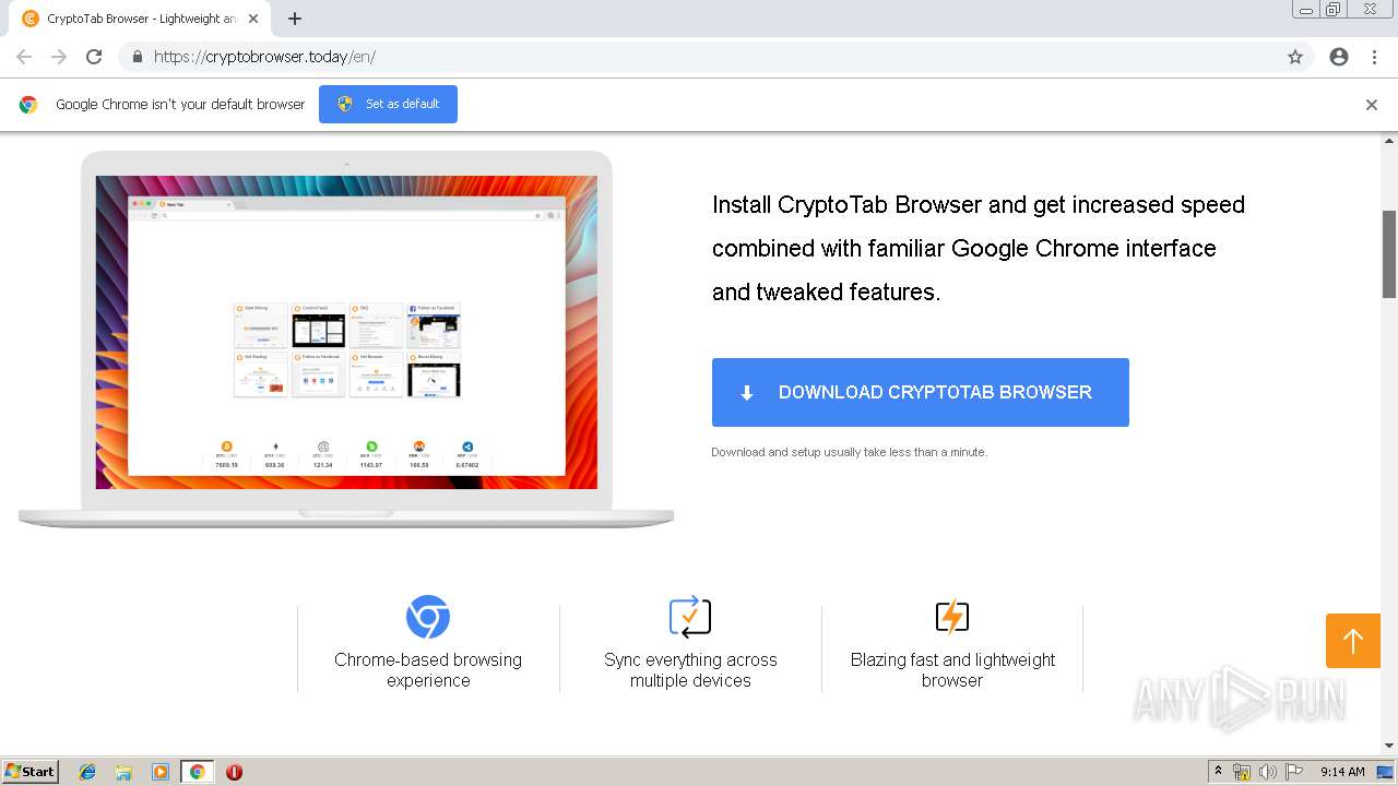 Malware analysis https://download.cryptobrowser.today No threats detected |  ANY.RUN - Malware Sandbox Online